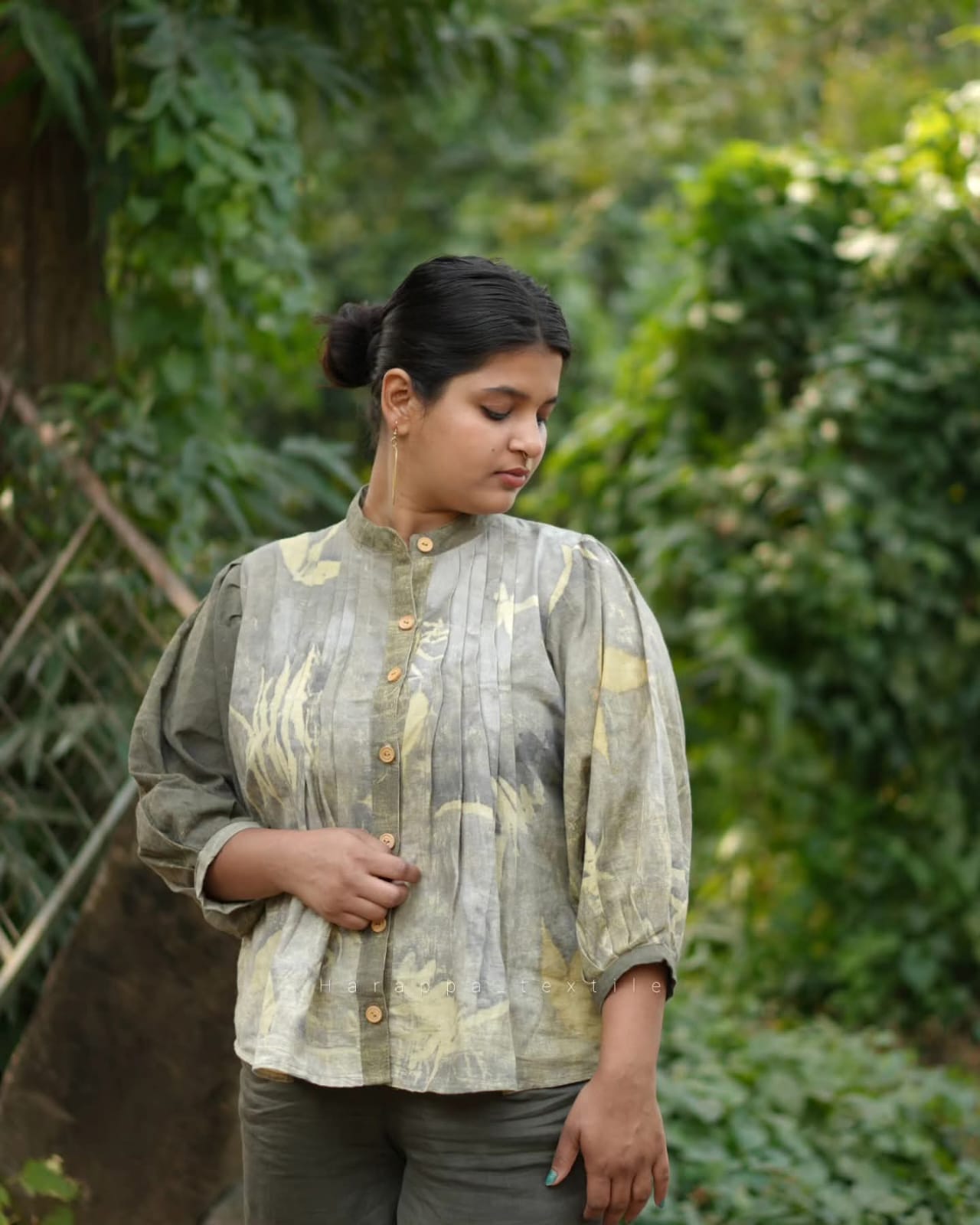Botanical Printed Shirt Model